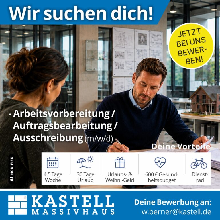 Mitarbeiter Arbeitsvorbereitung & Ausschreibung im Bau (m/w/d)